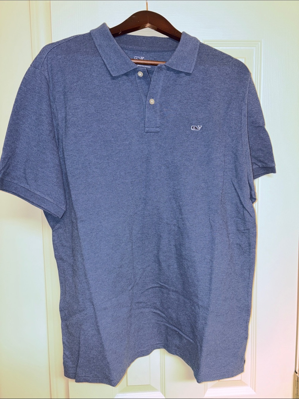 Vineyard Vines Heathered Navy Short-Sleeve Polo